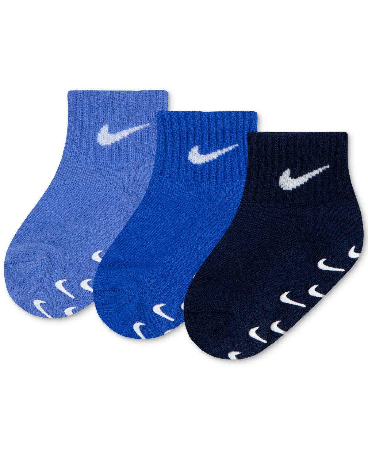 Nike 3-Pack Cushioned Non-Slip Baby Socks – Blue Multi | Size 6-12M