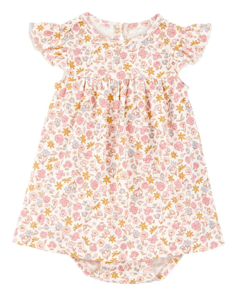Carter's Baby Girl 2-Piece Floral Dress & Attached Bodysuit with Cardigan Set | 12M