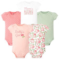 Hudson Baby 5-Pack Floral Bodysuits – Pink & Sage | Size 6-9M