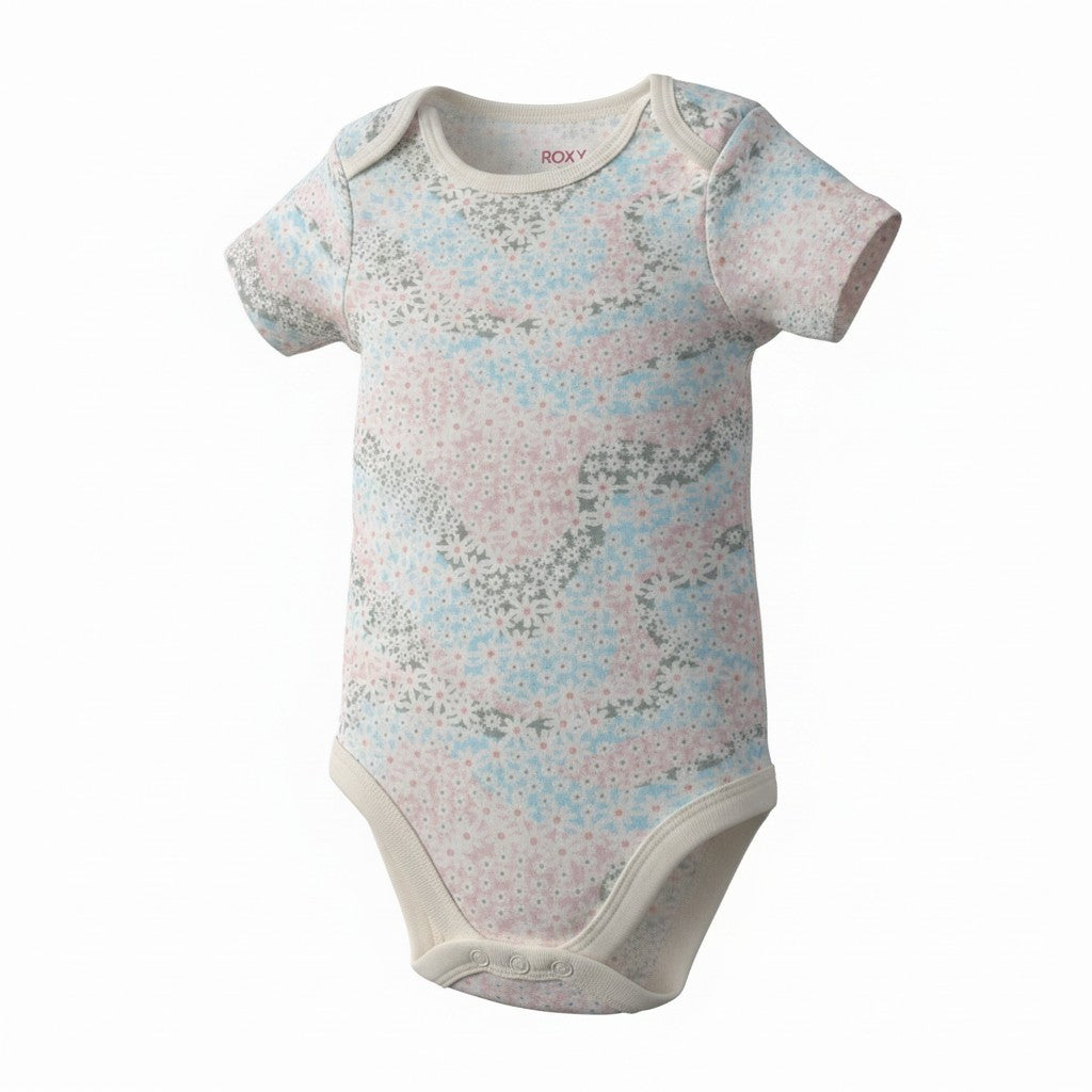 Roxy 3-Piece Bodysuit & Leggings Set – Pink Pastel Print | Size 18M