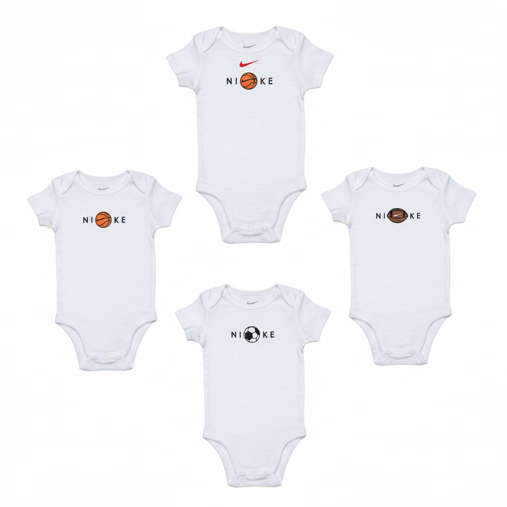 Nike 5-Pack Sports Graphic Bodysuits – White Multi | Baby Boys