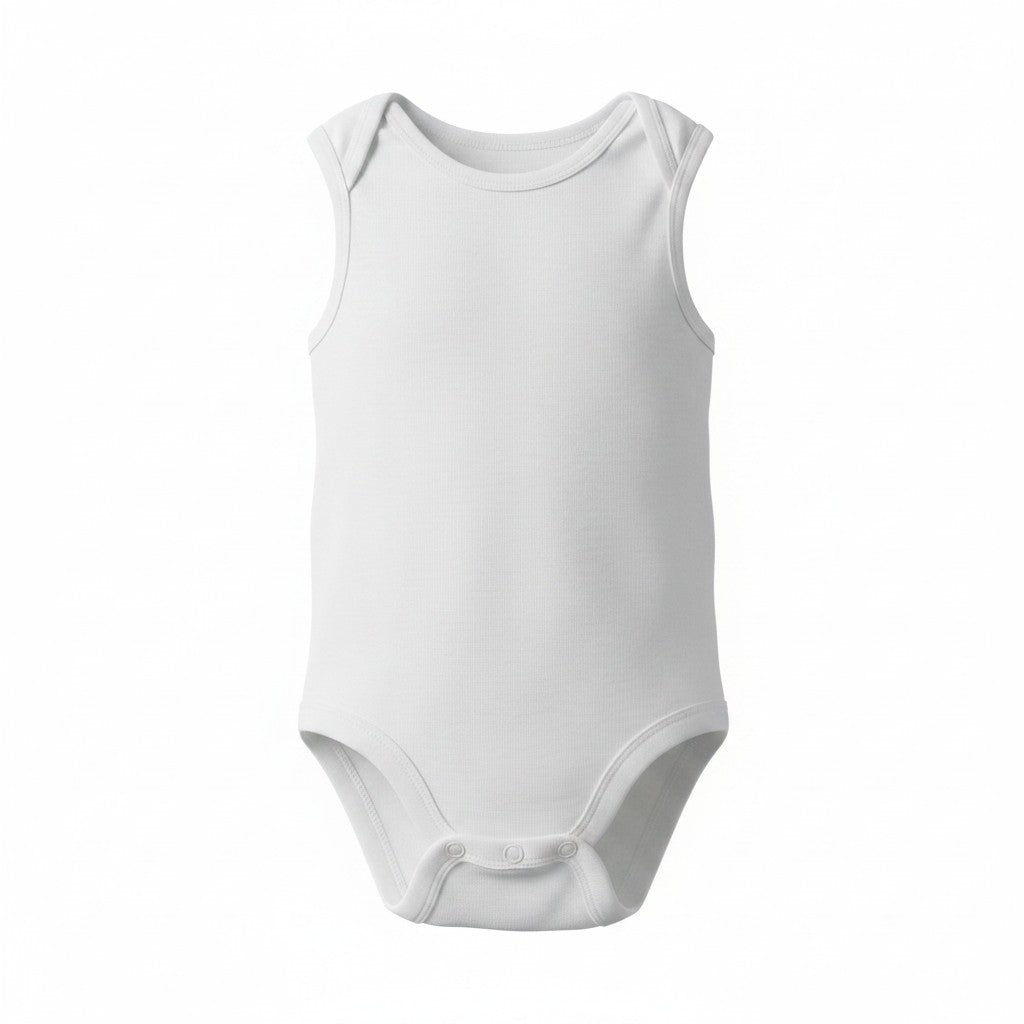 Chickpea Essentials 4-Pack White Sleeveless Bodysuits – Size 12M