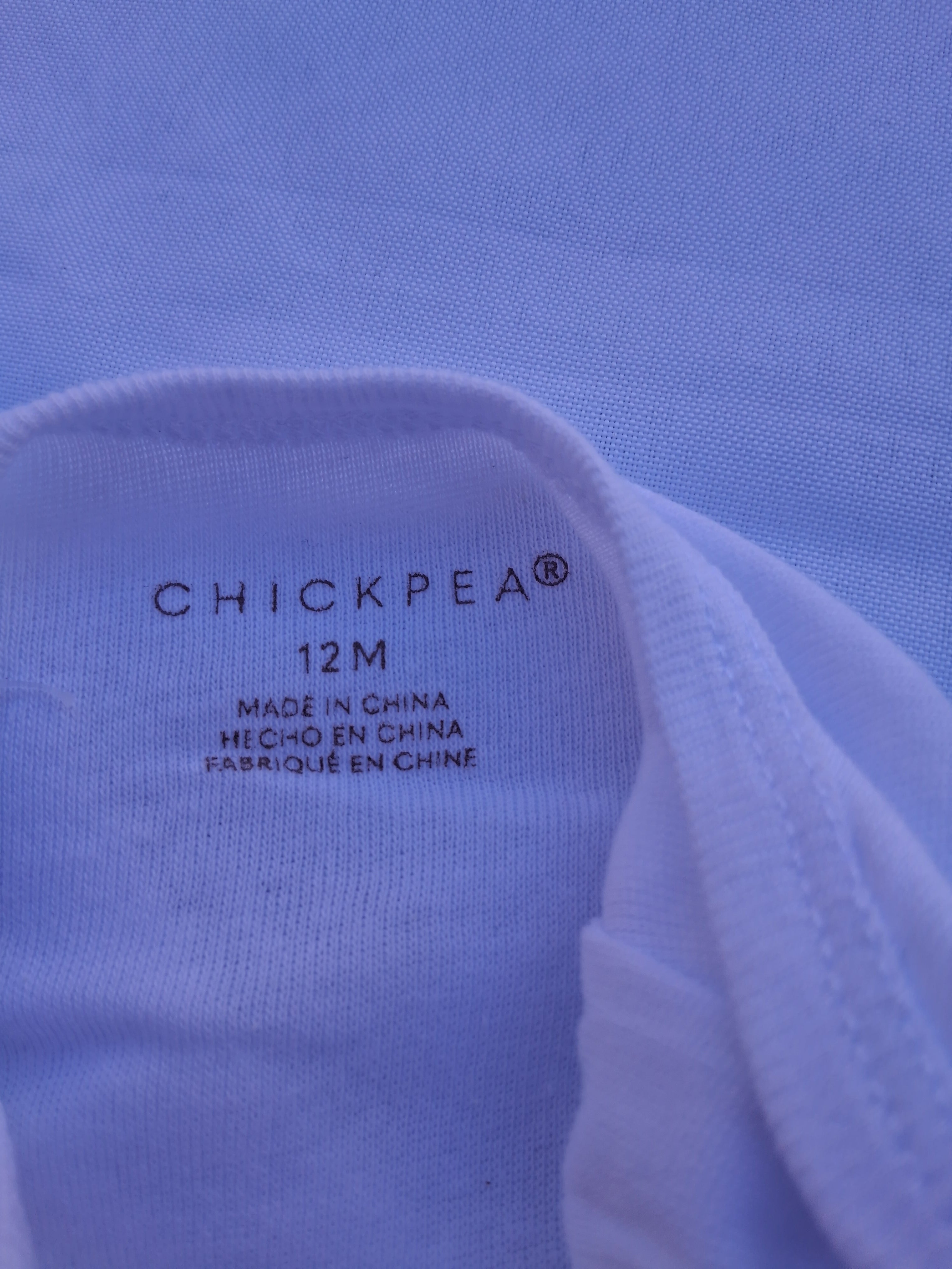 Chickpea Essentials 4-Pack White Sleeveless Bodysuits – Size 12M