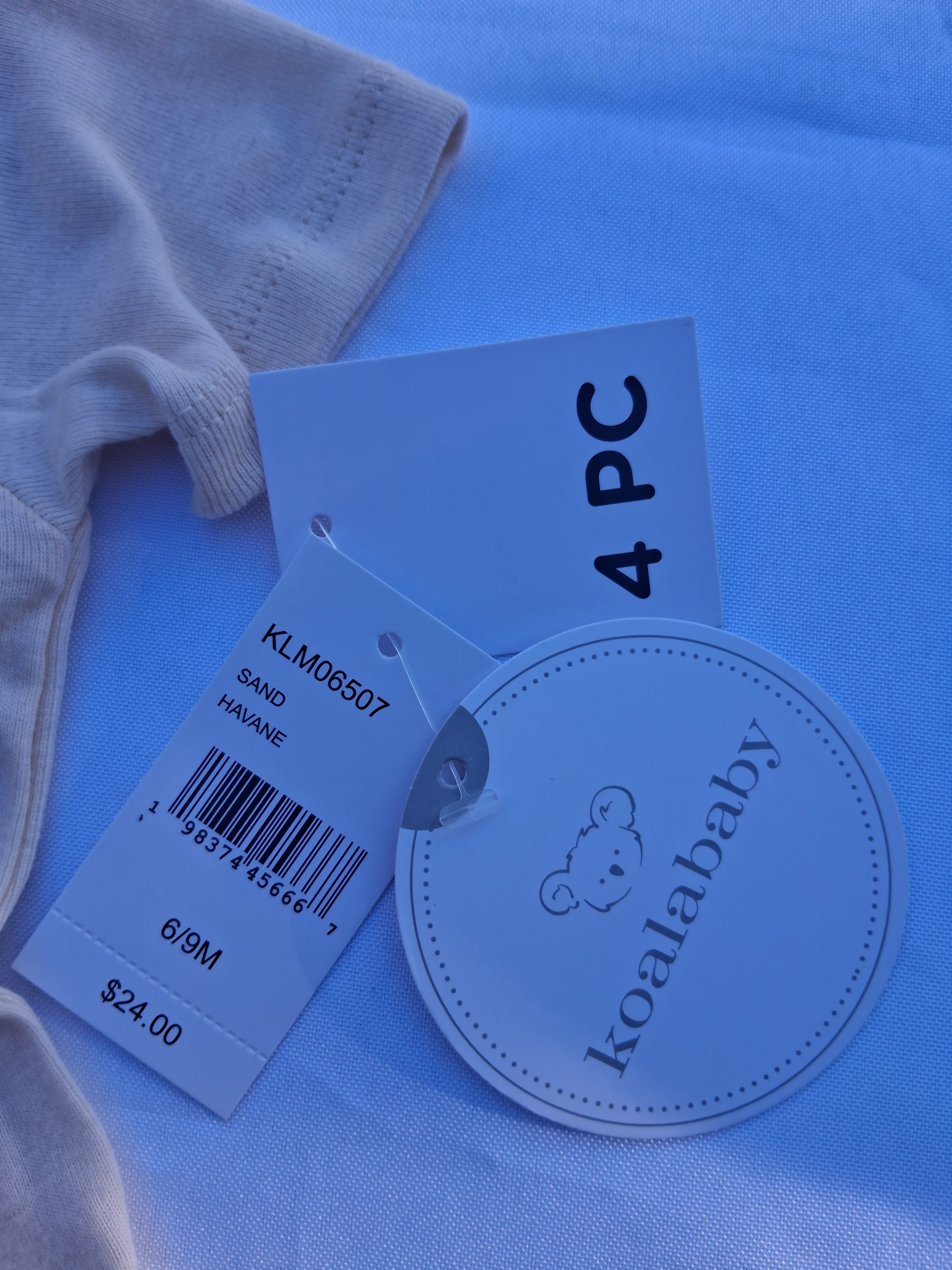 Koala Baby 4-Pack Safari Animal Bodysuits – Blue Multi | Size 6-9M