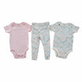 Roxy 3-Piece Bodysuit & Leggings Set – Pink Pastel Print | Size 18M
