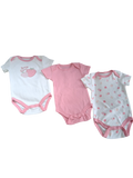 Le Top Bébé 3-Pack Strawberry Bodysuits – Pink & White | Size 3-6M