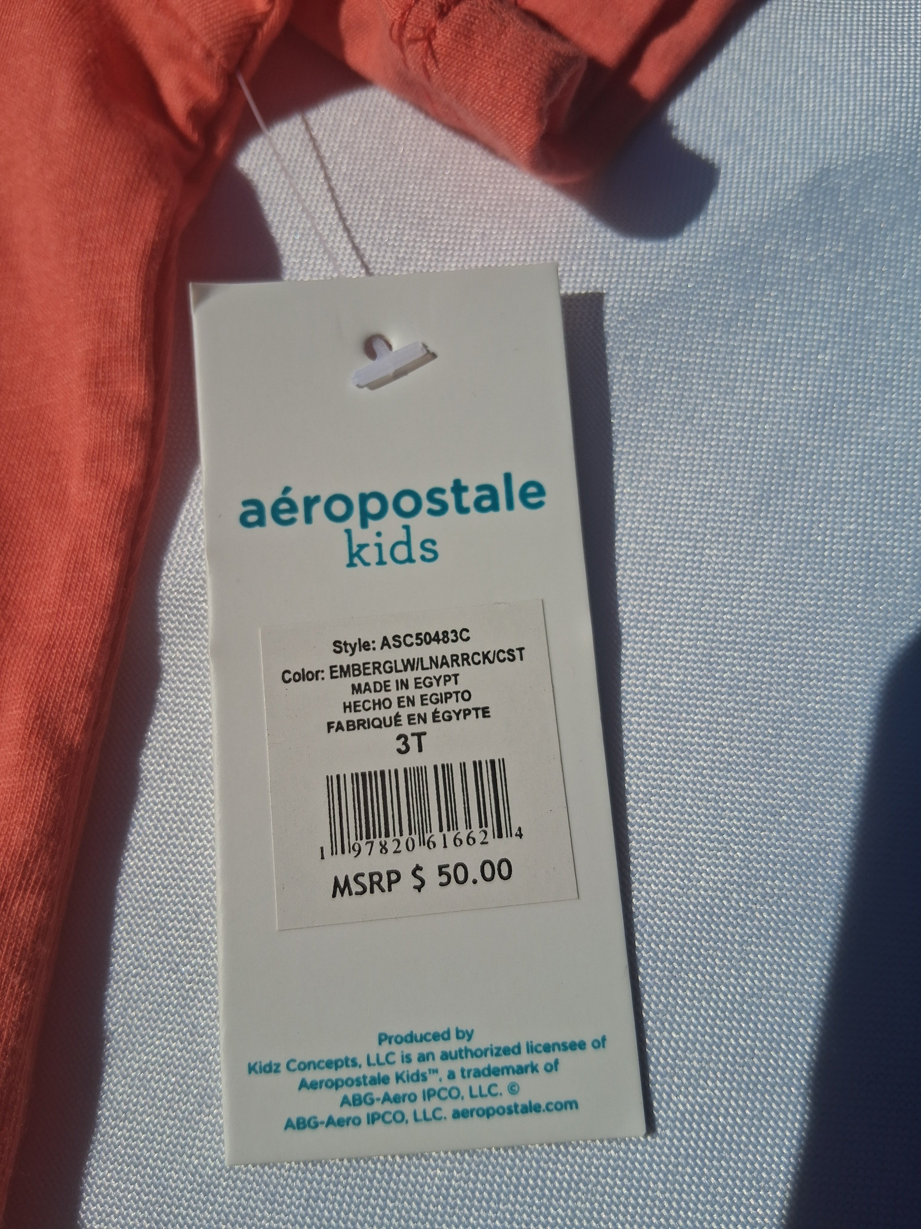 Aeropostale Kids 3-Piece Short Set – Coral & Gray | Size 3T