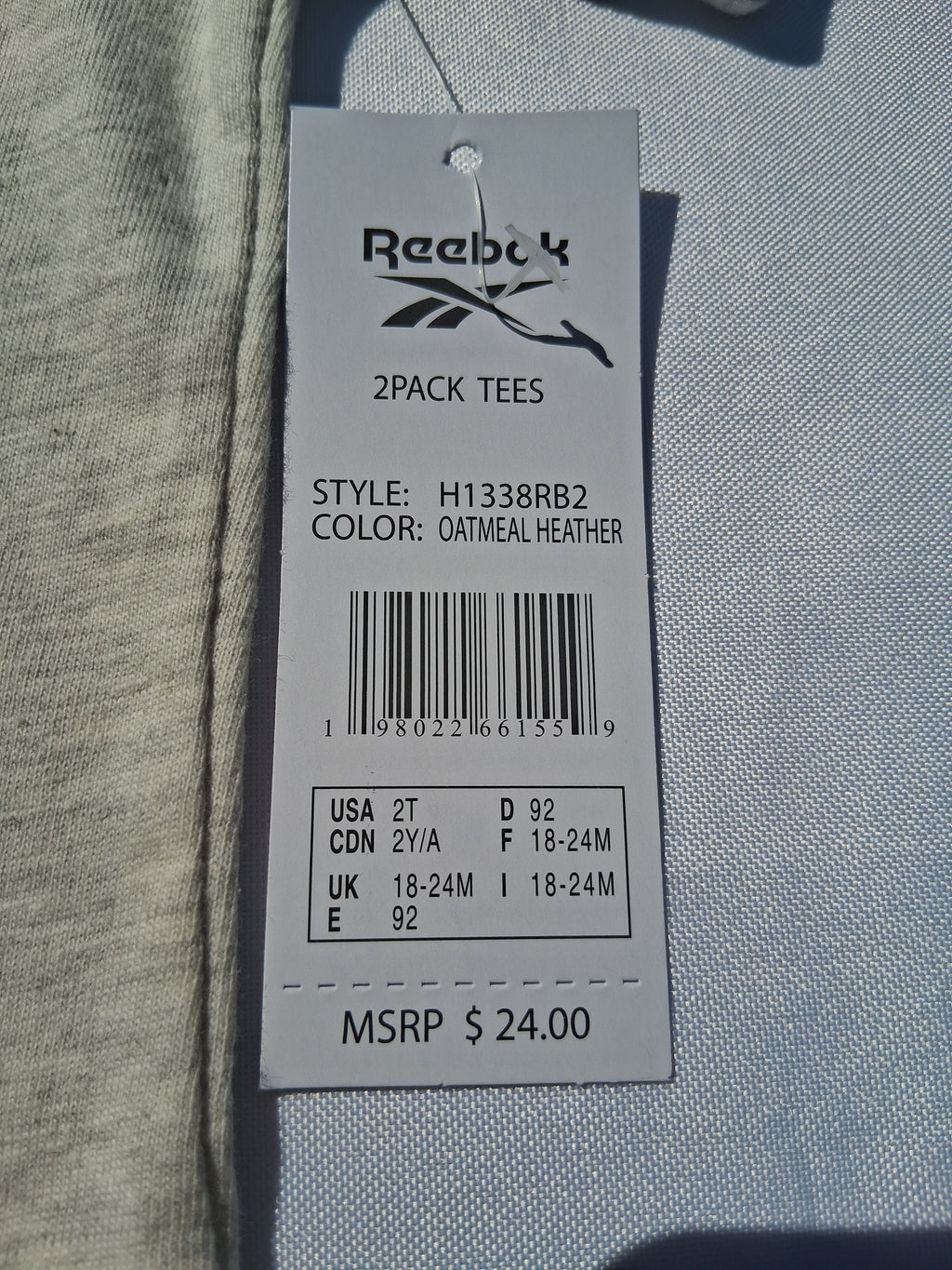 Reebok Toddler Graphic & Performance T-Shirt 2-Pack – Blue & Gray | Size 2T