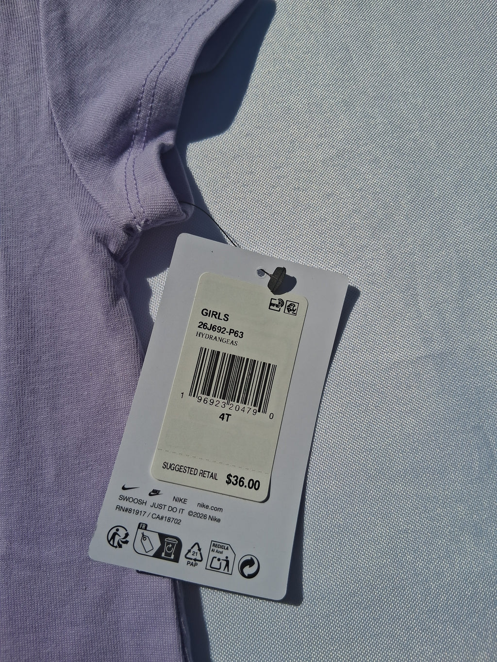 Nike Toddler Girls Lavender Logo Dress