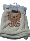 Baby Elements Plush Lion Baby Blanket – Cream | 30" x 40"