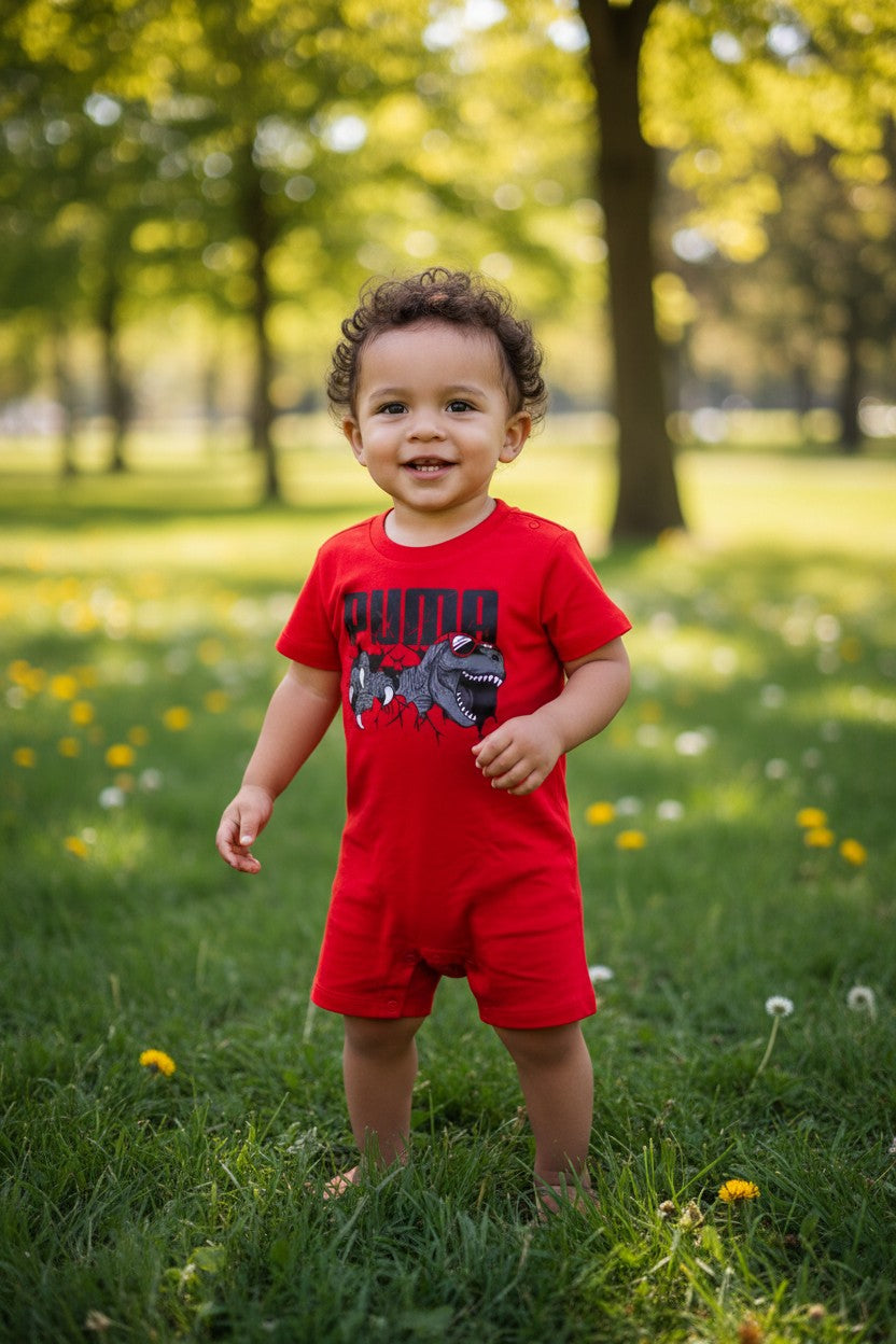 Puma Dinosaur Graphic Romper - Size 12M