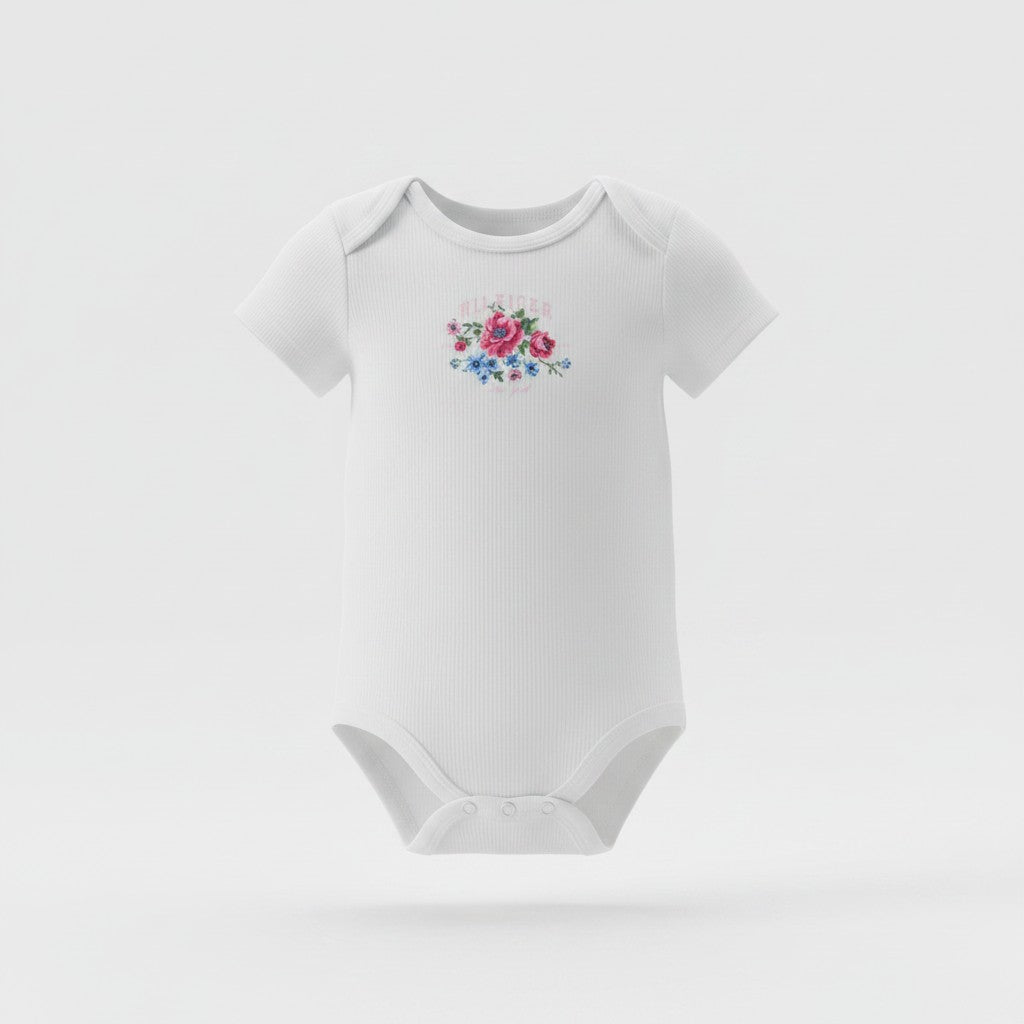Tommy Hilfiger Baby Girl 4-Pack Floral Bodysuit Set