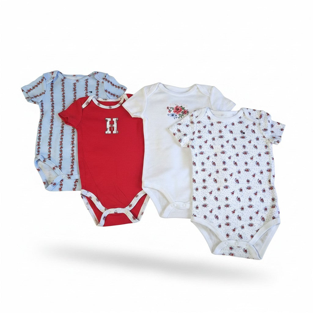 Tommy Hilfiger Baby Girl 4-Pack Floral Bodysuit Set