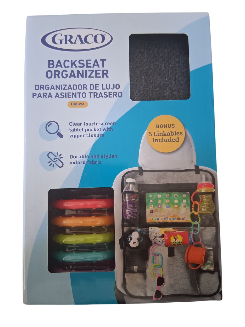 Graco Deluxe Backseat Organizer with Tablet Pocket & Linkables