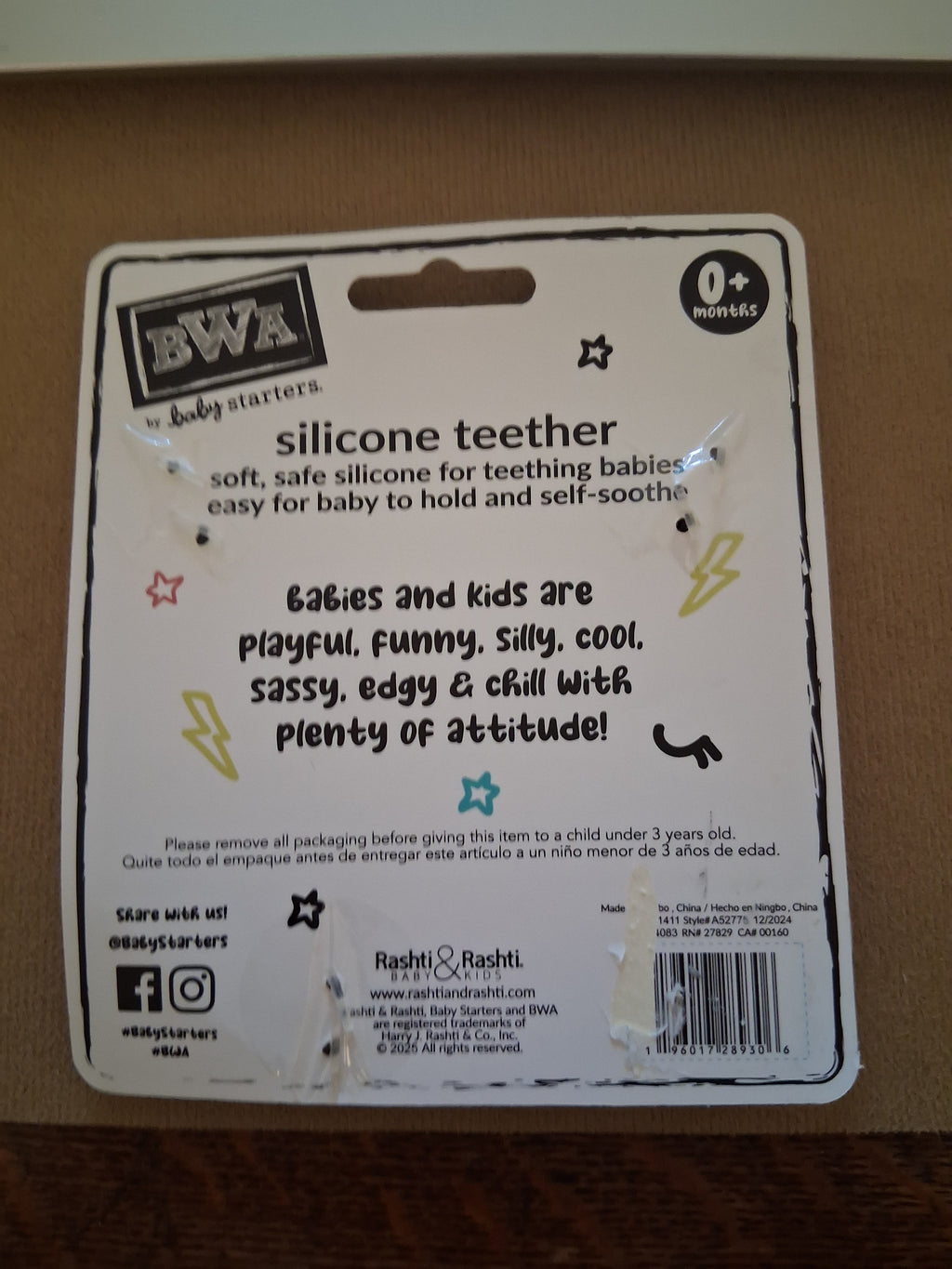 BWA by Baby Starters Silicone Teether – "Teethin' Season" | 0+ Months