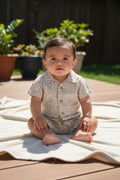 Eddie Bauer Baby Boys Printed Button-Front Romper | Size 3–6M