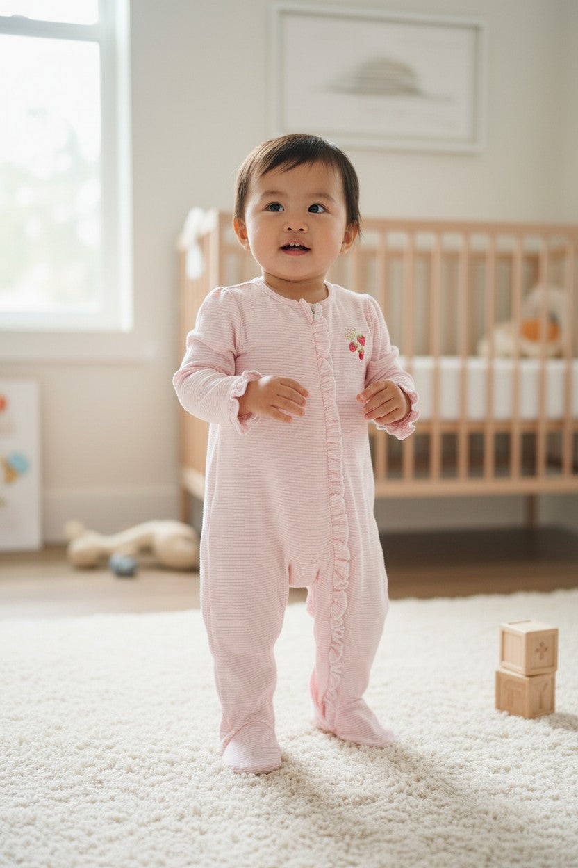Little Me 2-Pack Baby Girl Footed Sleepers | Pink Floral | Size 9 Months