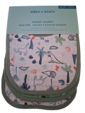 aden + anais Essentials Classic Muslin Snap Bibs | 3-Pack Dinosaur Print | 100% Cotton Muslin
