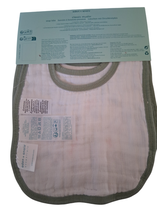 aden + anais Essentials Classic Muslin Snap Bibs | 3-Pack Dinosaur Print | 100% Cotton Muslin