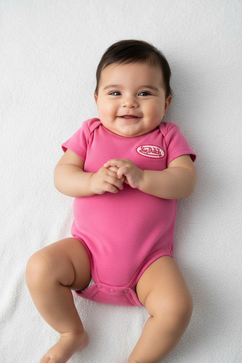 Von Dutch Baby Girl 3-Piece Bodysuit Set – Pink & White | 3M