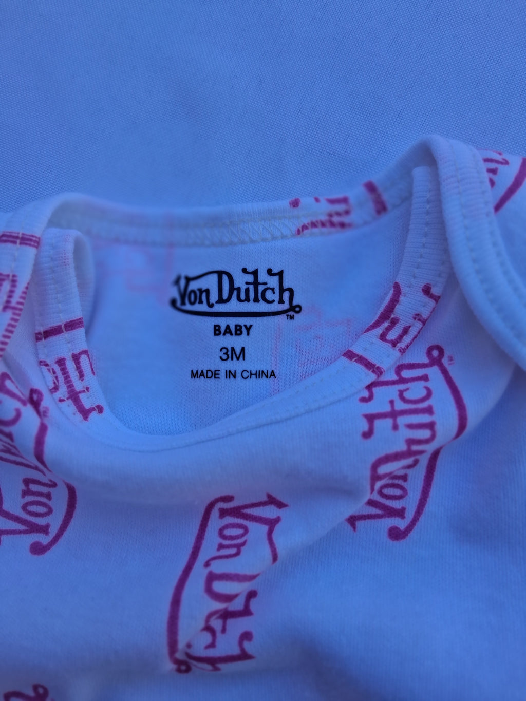 Von Dutch Baby Girl 3-Piece Bodysuit Set – Pink & White | 3M
