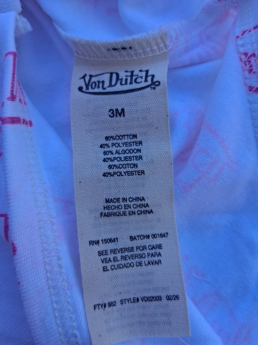 Von Dutch Baby Girl 3-Piece Bodysuit Set – Pink & White | 3M
