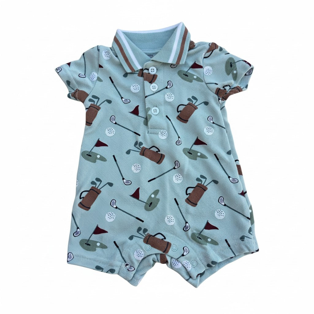 Baby Essentials Baby Boy Golf Polo Romper | 3M