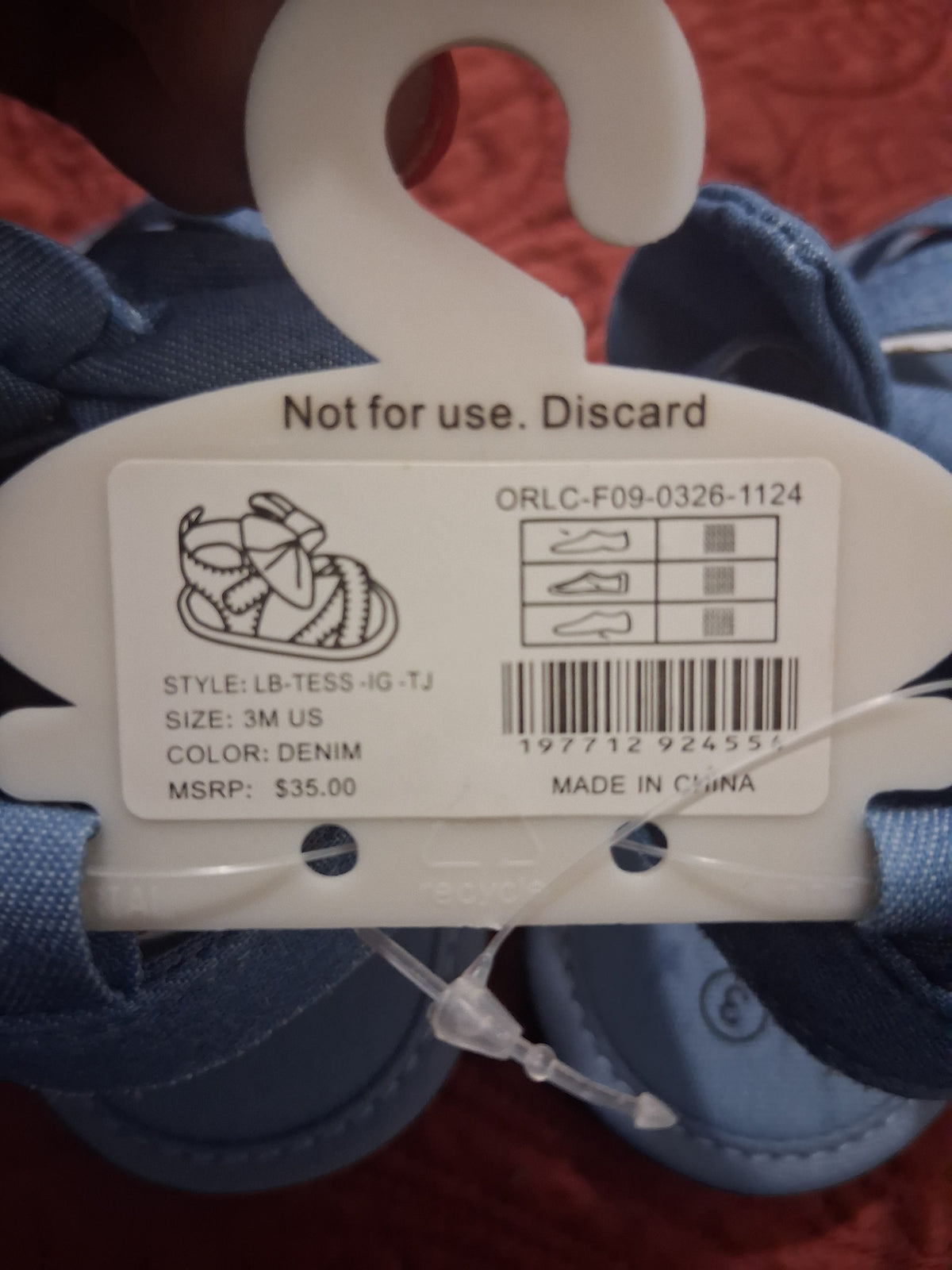 Lucky Brand Baby Girl Bow Crib Sandals | Blue | Sizes 2-4