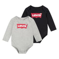Levi's Baby 2-Pack Long Sleeve Logo Bodysuits – Gray & Black