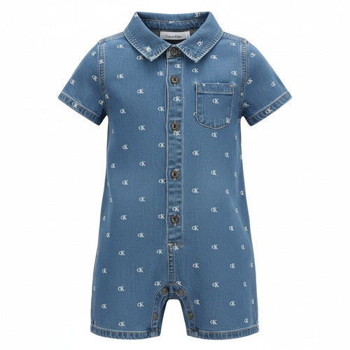 Calvin Klein Baby Boy Chambray Romper - 12 Months