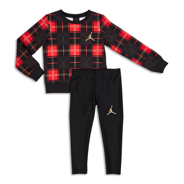 Jordan Girls 2-Piece Plaid Sweatshirt & Legging Set