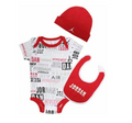 Jordan Baby 3-Piece Gift Set | Bodysuit, Bib & Beanie | Red