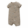 Nike Baby Logo Print Romper | Tan Short Sleeve One-Piece