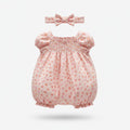7 For All Mankind Baby Girl Bubble Romper & Matching Headband | Size 3–6 Months
