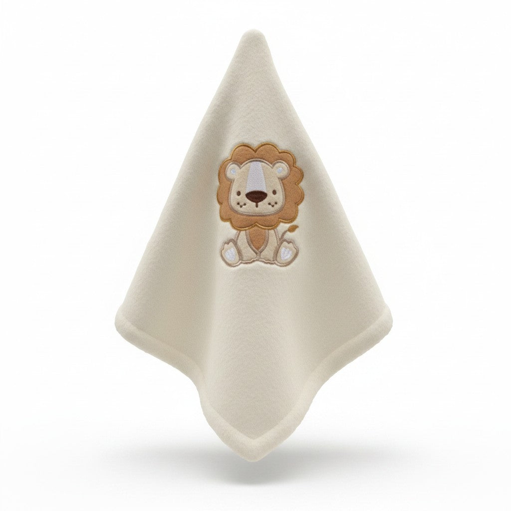 Baby Elements Plush Lion Baby Blanket – Cream | 30" x 40"