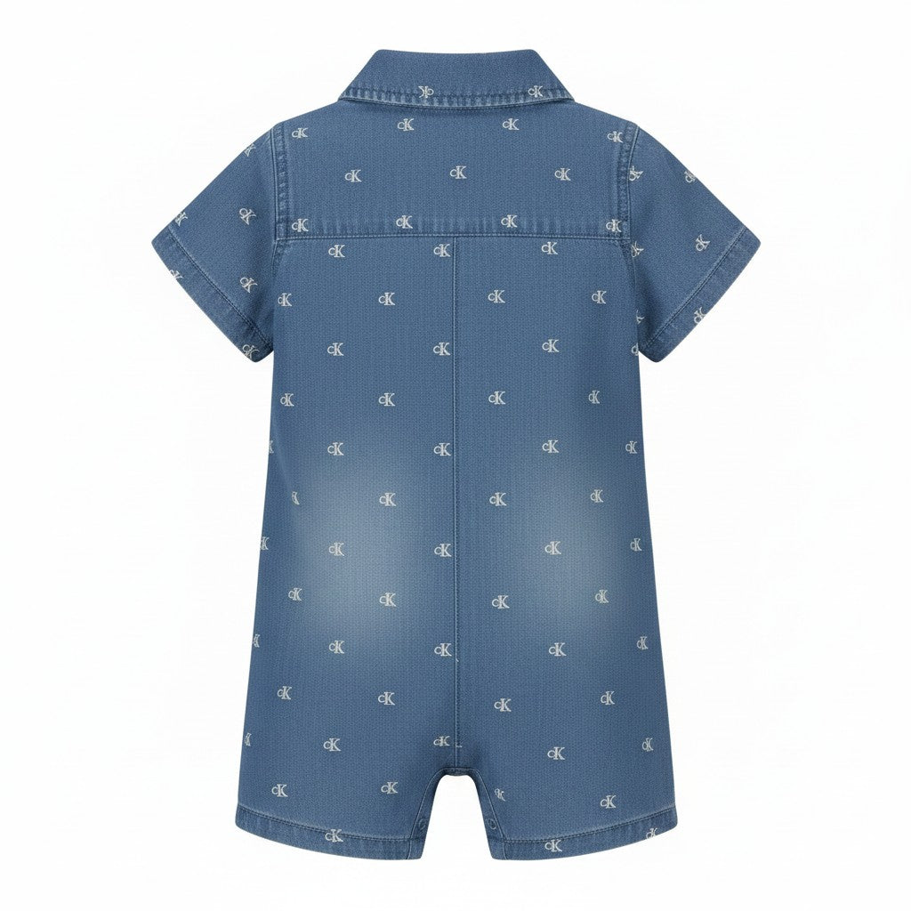 Calvin Klein Baby Boy Chambray Romper - 12 Months
