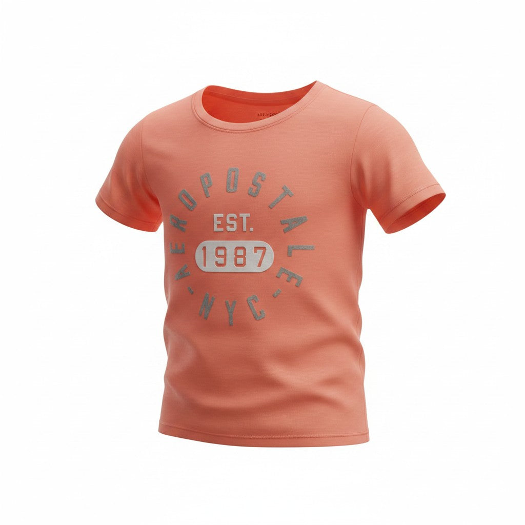 Aeropostale Kids 3-Piece Short Set – Coral & Gray | Size 3T