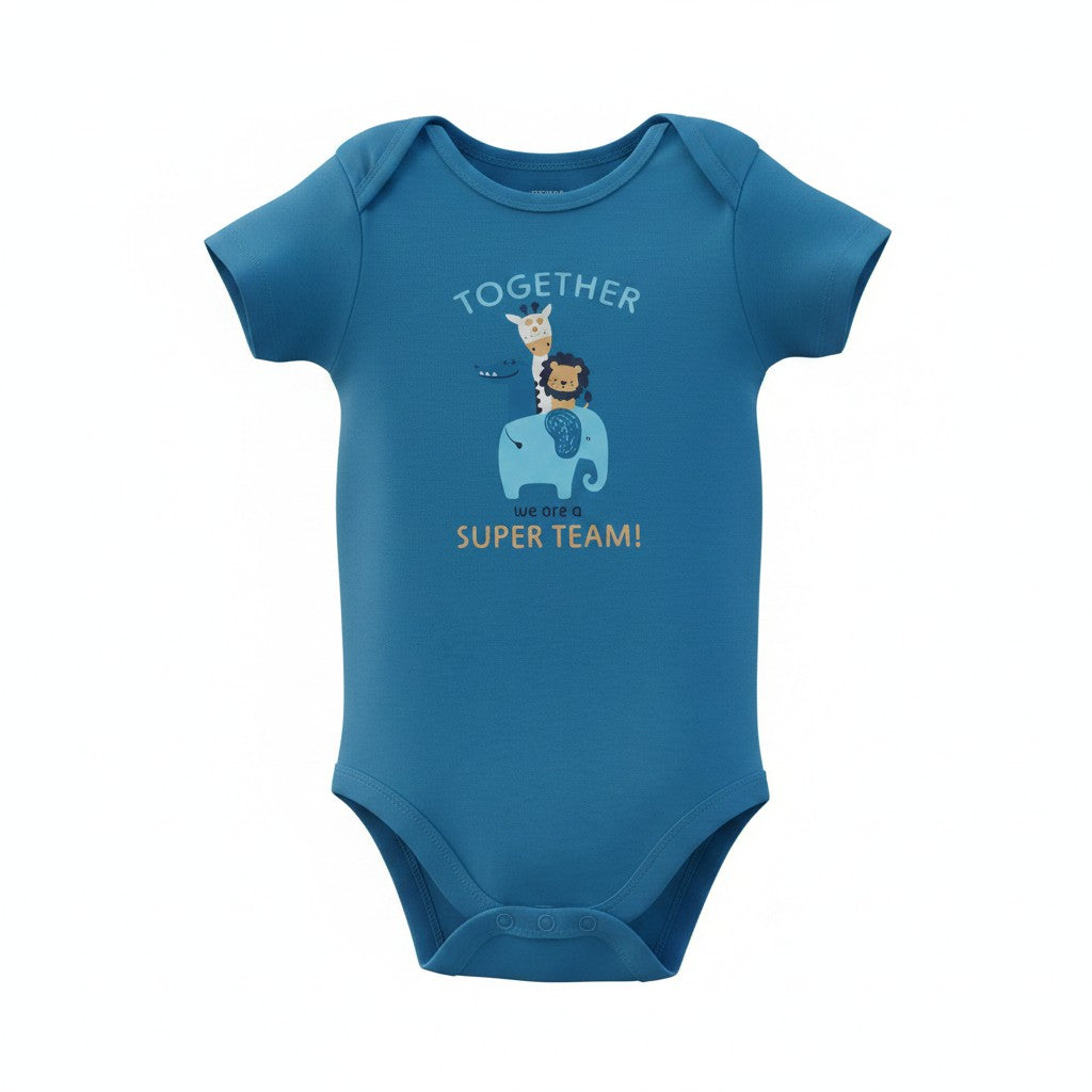 Koala Baby 4-Pack Safari Animal Bodysuits – Blue Multi | Size 6-9M