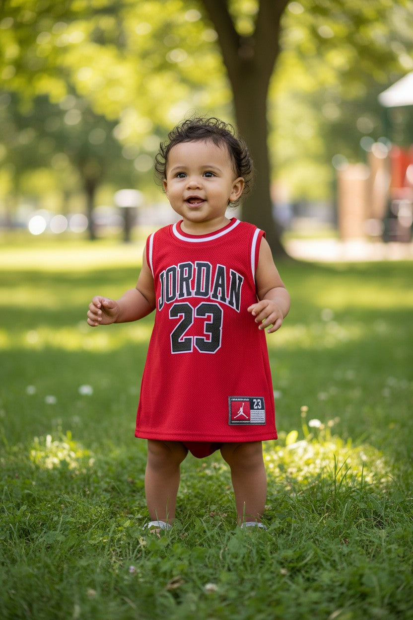 Jordan Girls Jersey Dress - Red #23 - 12 Months