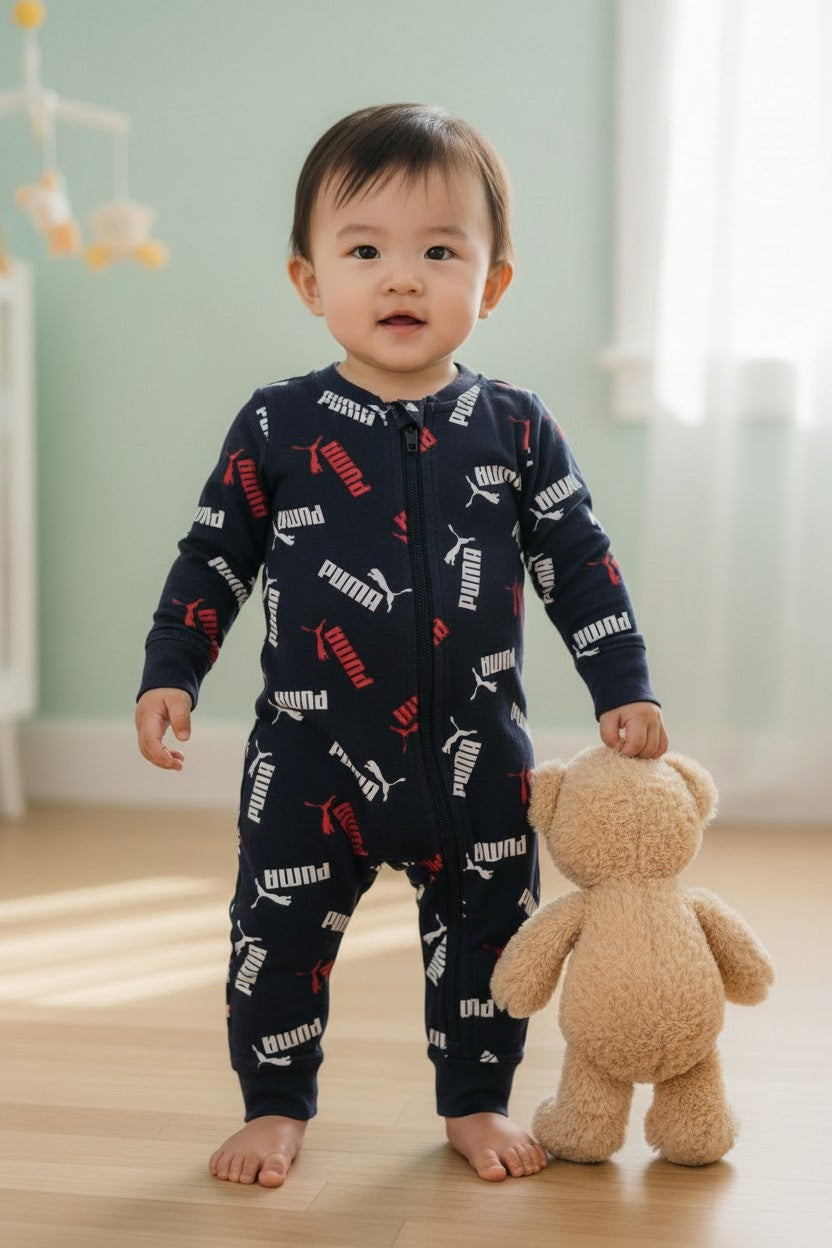 Puma Baby Logo Print  Sleeper Pajamas