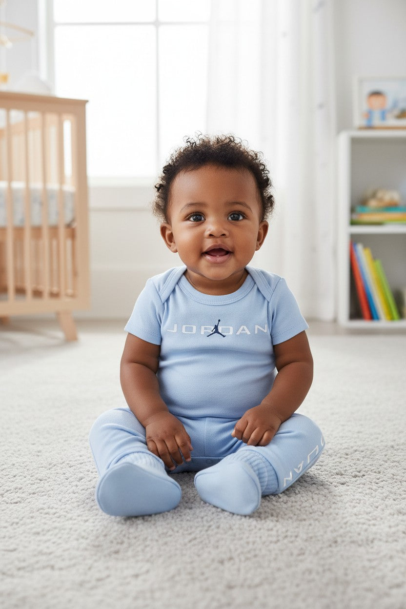 Jordan 3-Piece Baby Outfit Set – Bodysuit, Pants & Booties