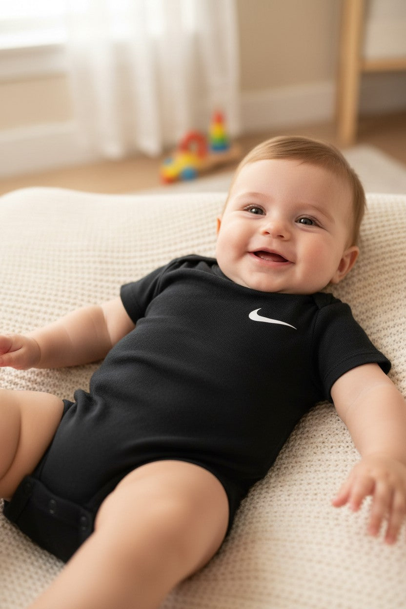 Nike Baby 3-Pack Short Sleeve Bodysuits – Black | Size 3M