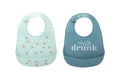 Baby Bib Set, Milk Drunk, Silicone, Set of 2