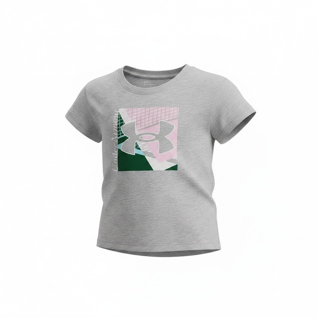 Under Armour Girls Sportstyle Graphic Tee | Gray | 18M | Top Only