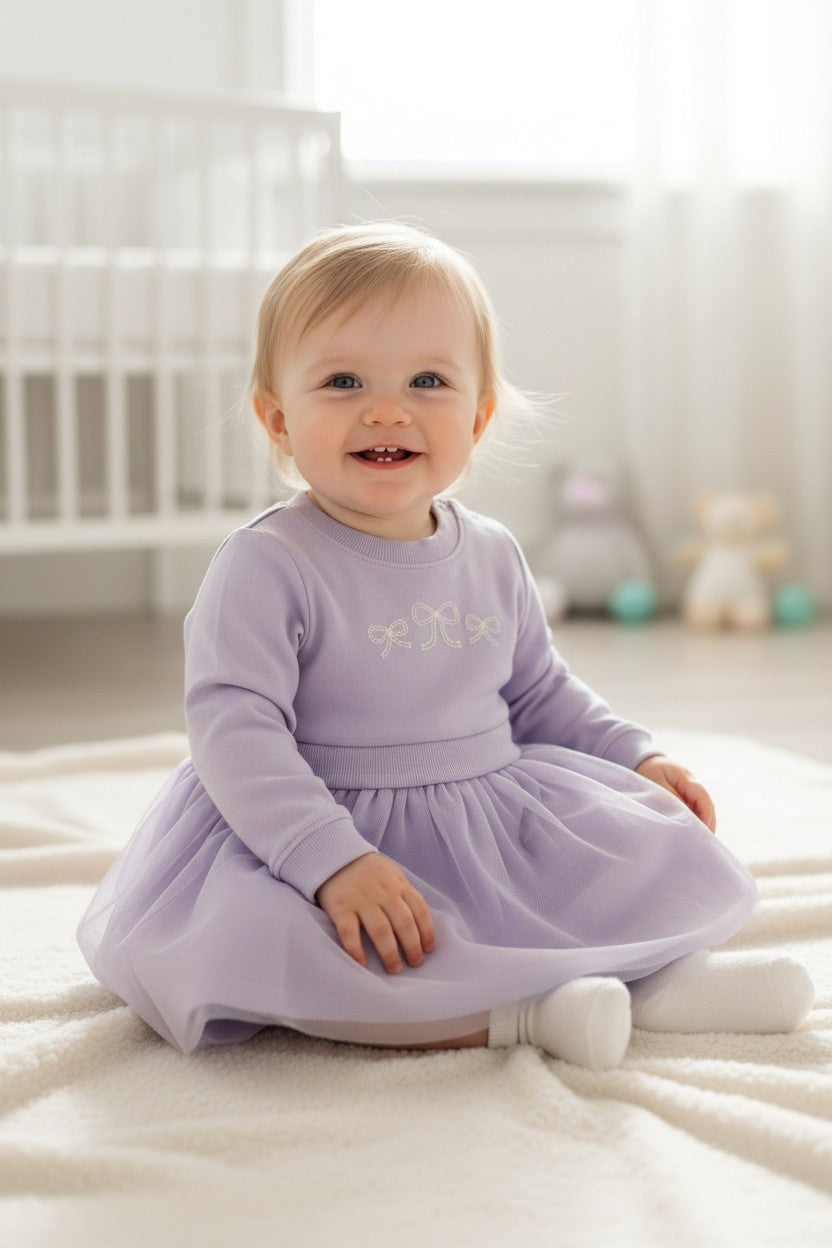 Carter's Baby Girl Bow Embroidered Tulle Dress | Lavender | 6 Months