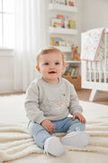 Jumping Beans Baby Girl Swan Sweatshirt | Heather Gray | 12 Months