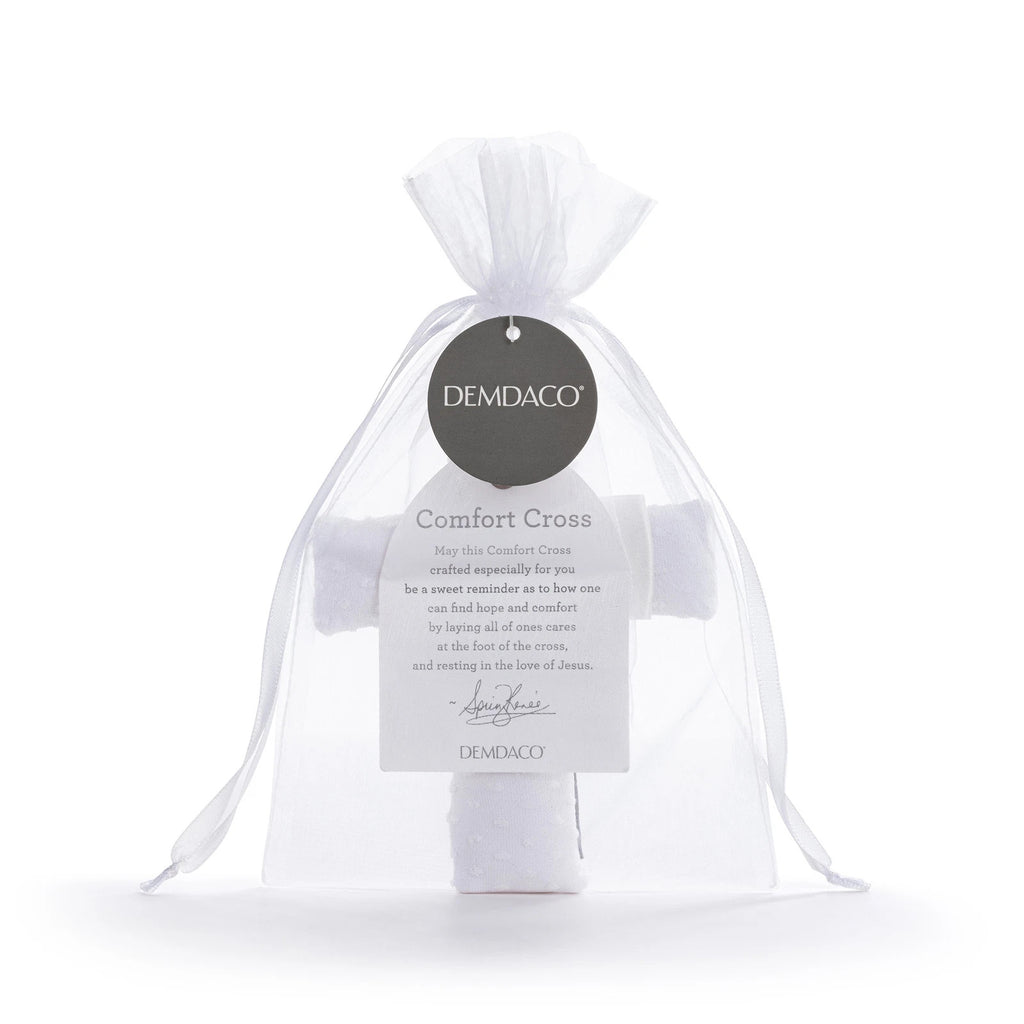 DEMDACO Baby's Christening Comfort Cross | Soft Plush Keepsake Gift