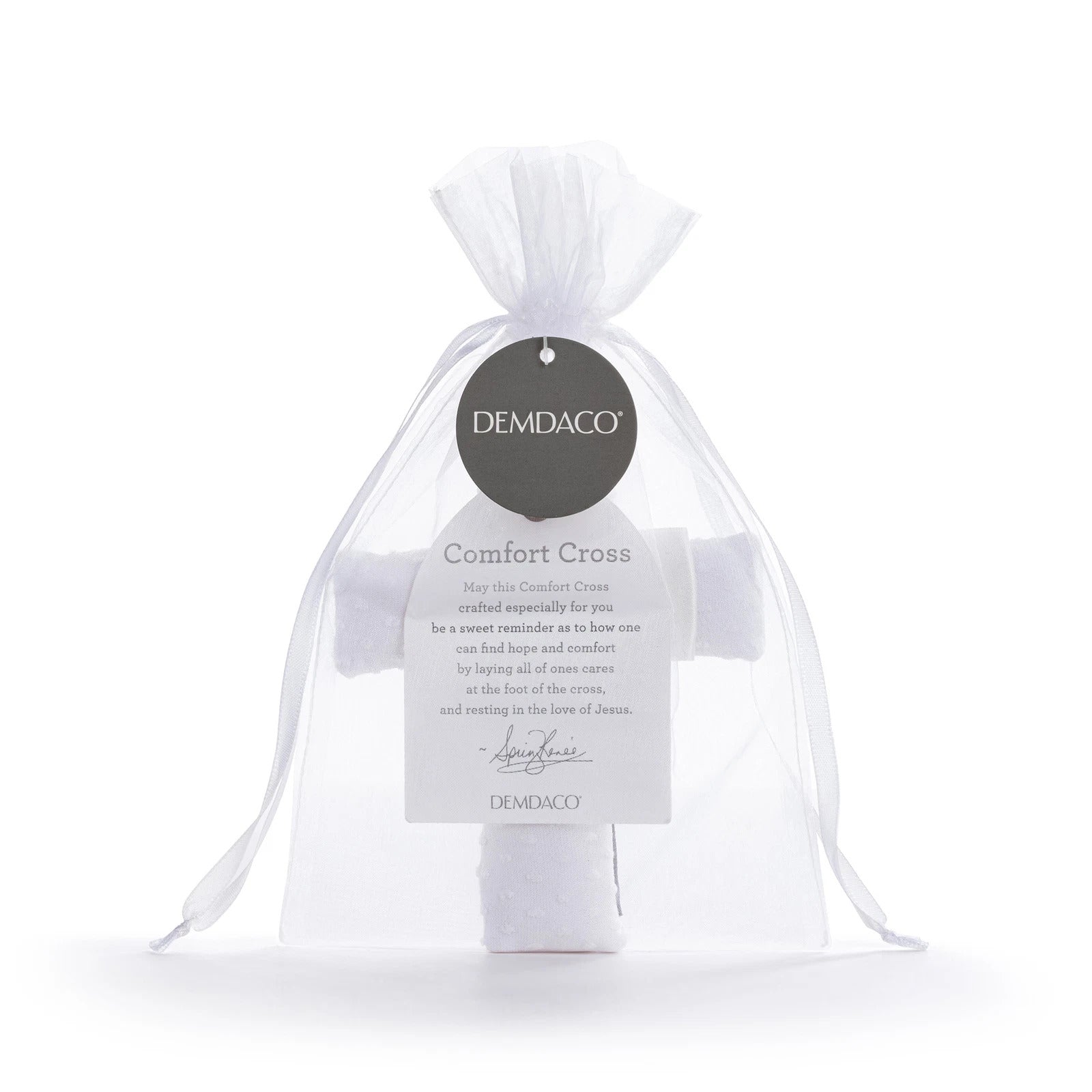 DEMDACO Baby's Christening Comfort Cross | Soft Plush Keepsake Gift