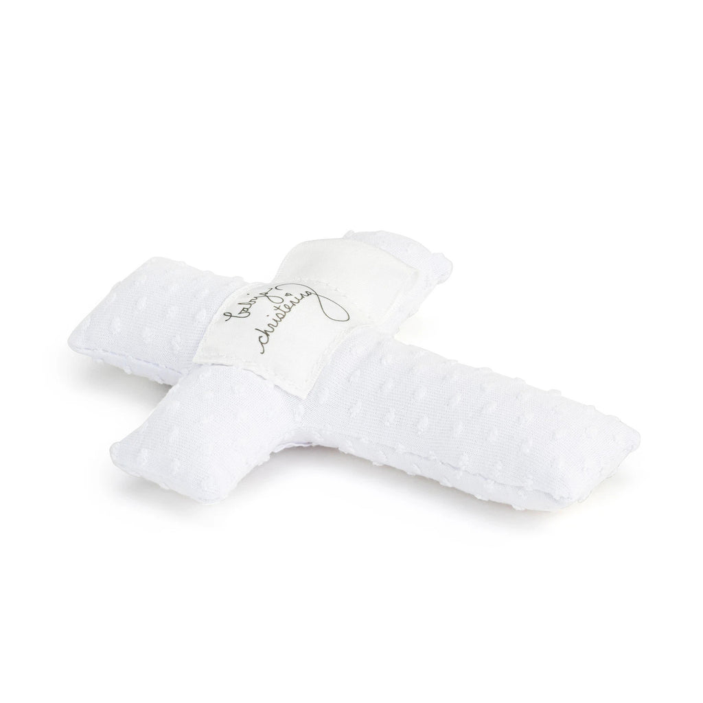 DEMDACO Baby's Christening Comfort Cross | Soft Plush Keepsake Gift
