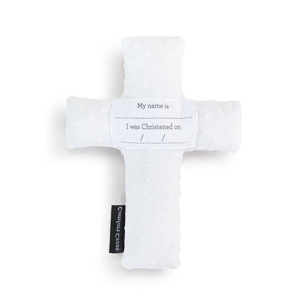 DEMDACO Baby's Christening Comfort Cross | Soft Plush Keepsake Gift